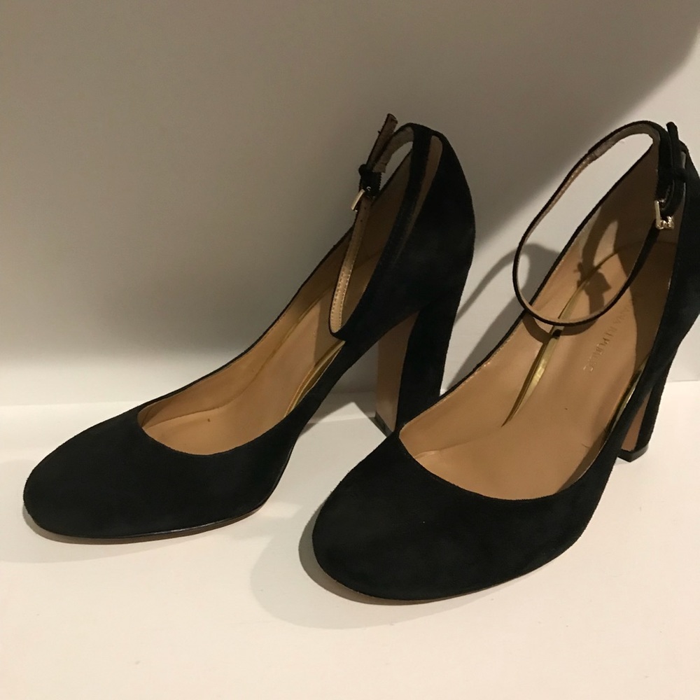 Banana Republic Black Suede Heels w/ ankle strap